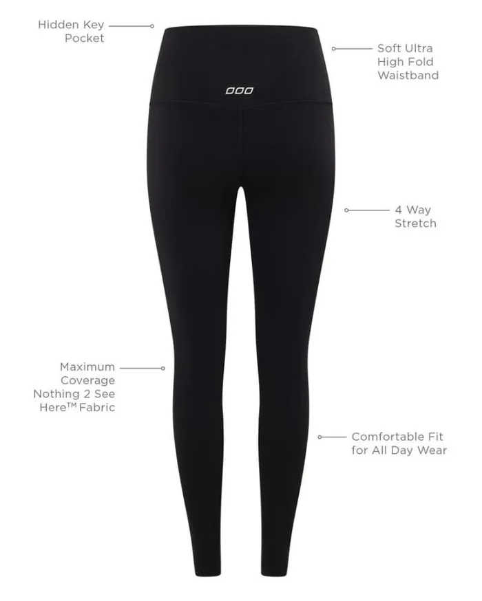 Women LORNA JANE Tights And Leggings HiFold Lotus Ankle Biter Leggings Black