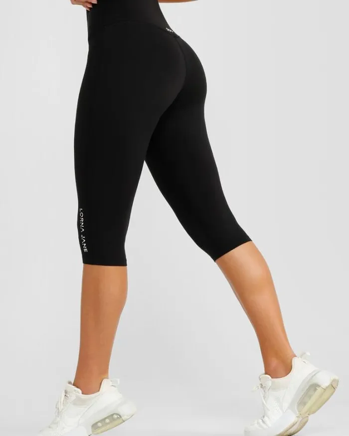 Women LORNA JANE Tights And Leggings Lotus No Chafe 34 Leggings Black