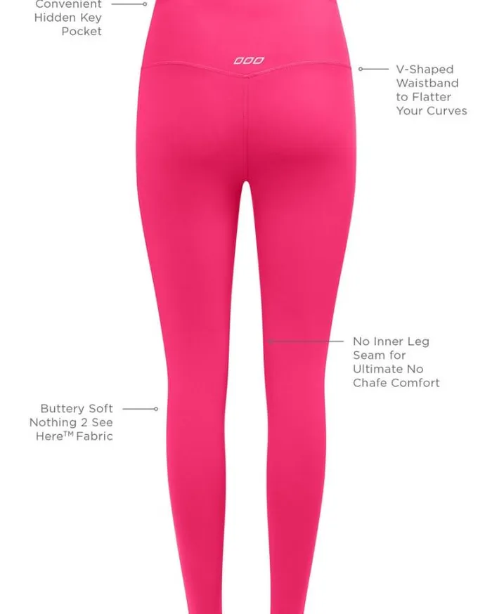 Women LORNA JANE Tights And Leggings Lotus No Chafe Ankle Biter Leggings Babin Pink