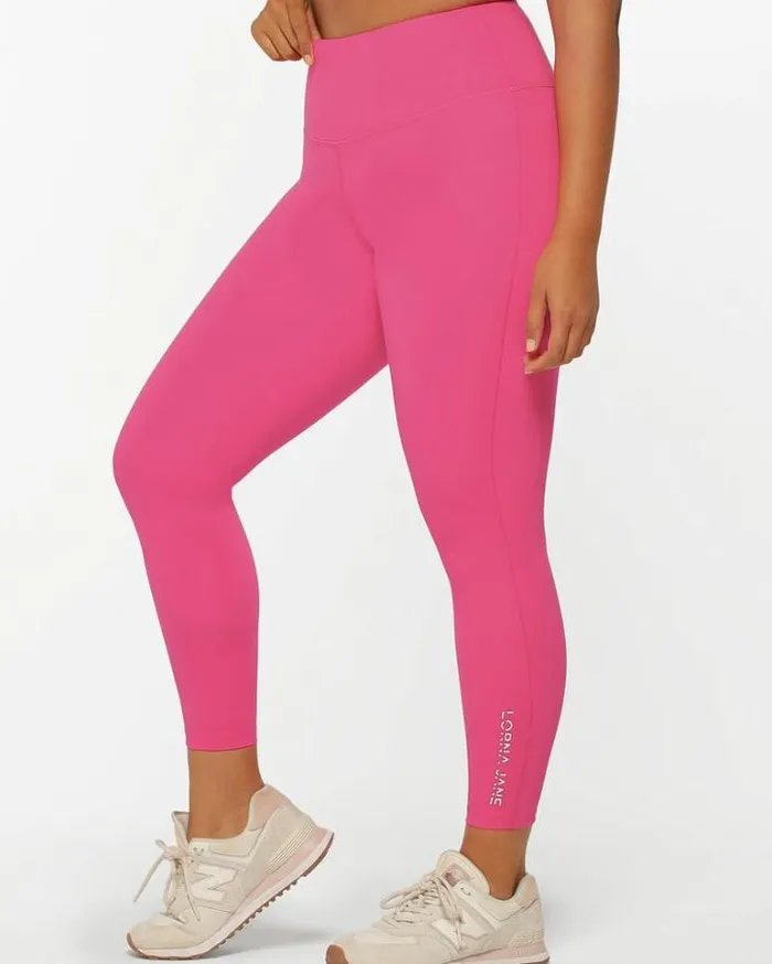 Women LORNA JANE Tights And Leggings Lotus No Chafe Ankle Biter Leggings Babin Pink