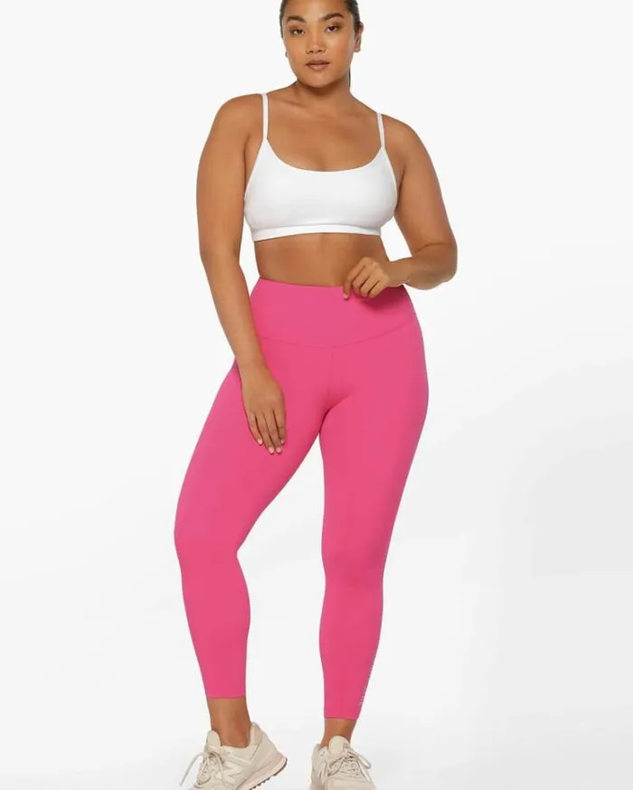 Women LORNA JANE Tights And Leggings Lotus No Chafe Ankle Biter Leggings Babin Pink