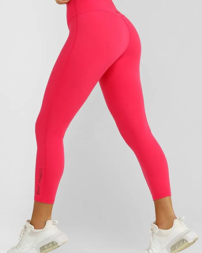 Women LORNA JANE Tights And Leggings Lotus No Chafe Ankle Biter Leggings Neon Raspberry Women LORNA JANE Tights And Leggings Lotus No Chafe Ankle Biter Leggings Neon Raspberry
