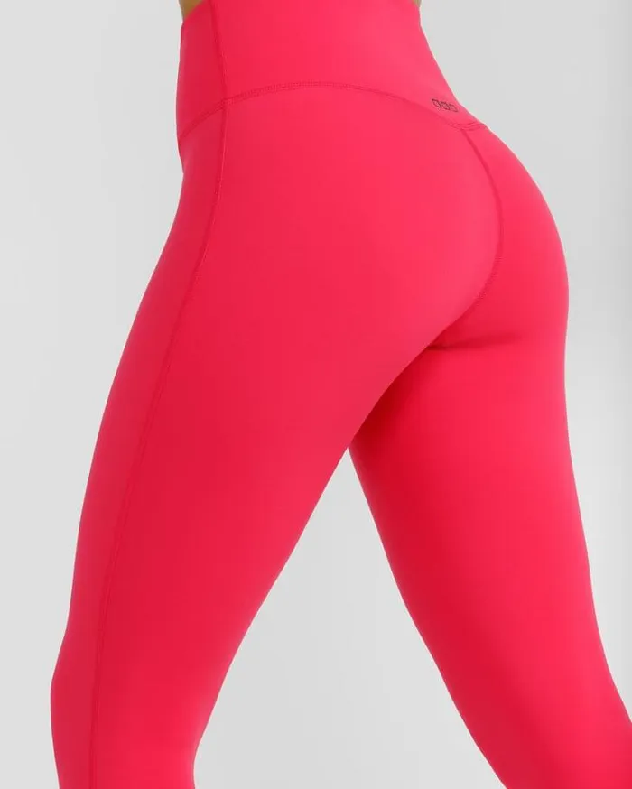 Women LORNA JANE Tights And Leggings Lotus No Chafe Ankle Biter Leggings Neon Raspberry