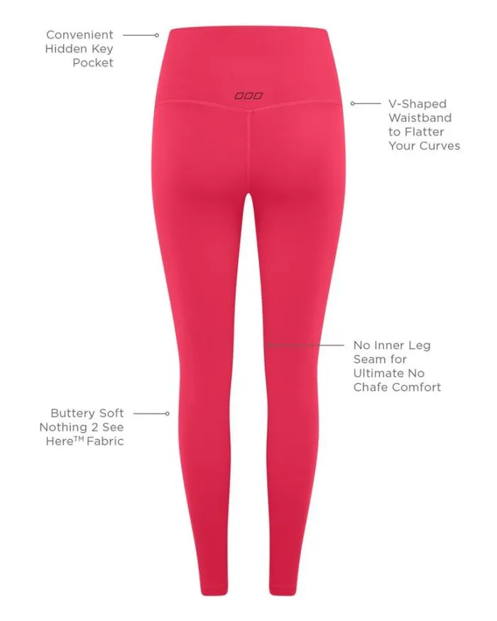 Women LORNA JANE Tights And Leggings Lotus No Chafe Ankle Biter Leggings Neon Raspberry