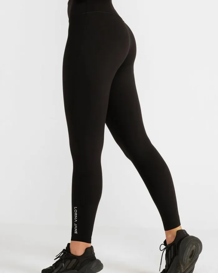 Women LORNA JANE Tights And Leggings Lotus No Chafe Full Length Leggings Black Women LORNA JANE Tights And Leggings Lotus No Chafe Full Length Leggings Black