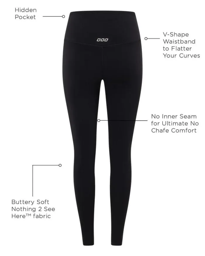 Women LORNA JANE Tights And Leggings Lotus No Chafe Full Length Leggings Black