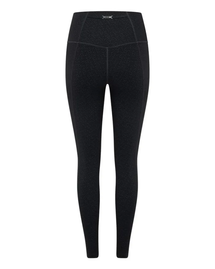 Women LORNA JANE Tights And Leggings Refine No Ride Ankle Biter Leggings Black Monogram Print
