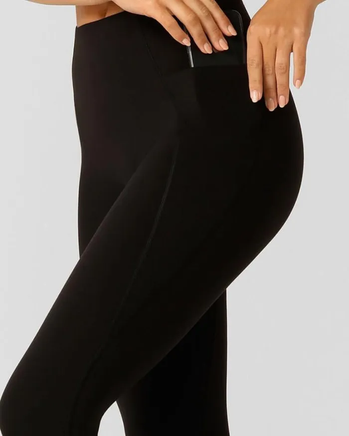 Women LORNA JANE Tights And Leggings Sculpt And Support No Ride Ankle Biter Leggings Black