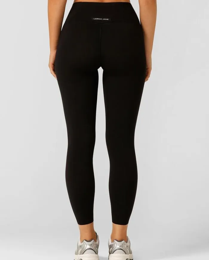 Women LORNA JANE Tights And Leggings Sculpt And Support No Ride Ankle Biter Leggings Black