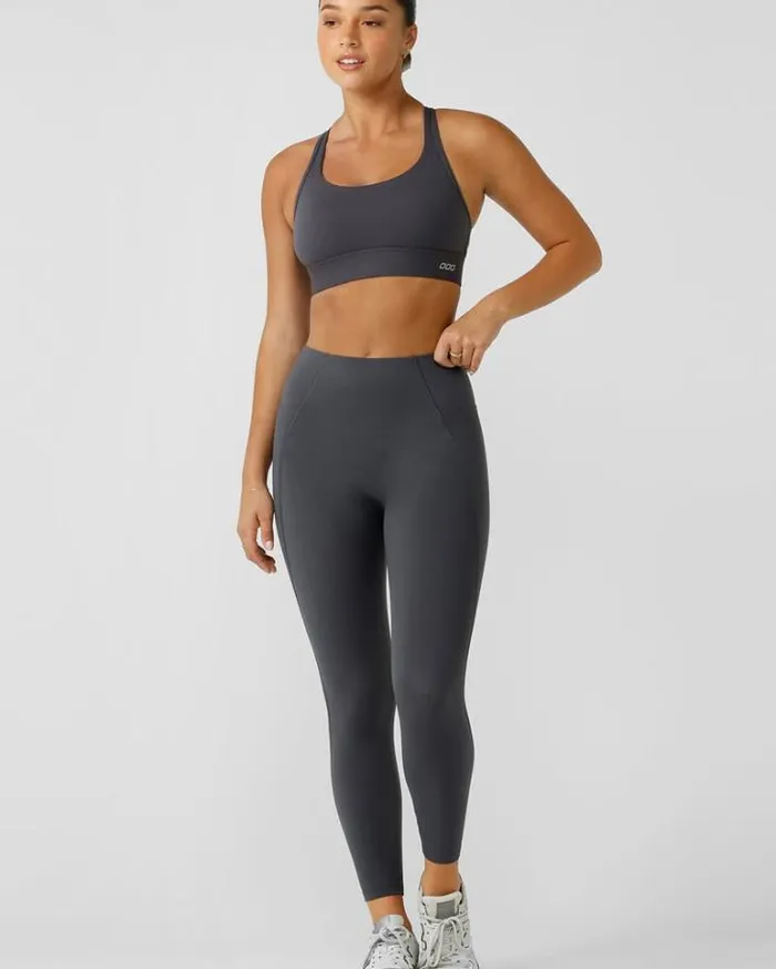 Women LORNA JANE Tights And Leggings Sculpt And Support No Ride Ankle Biter Leggings Titanium