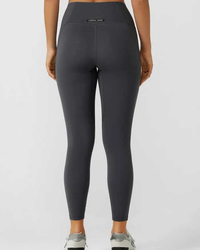 Women LORNA JANE Tights And Leggings Sculpt And Support No Ride Ankle Biter Leggings Titanium
