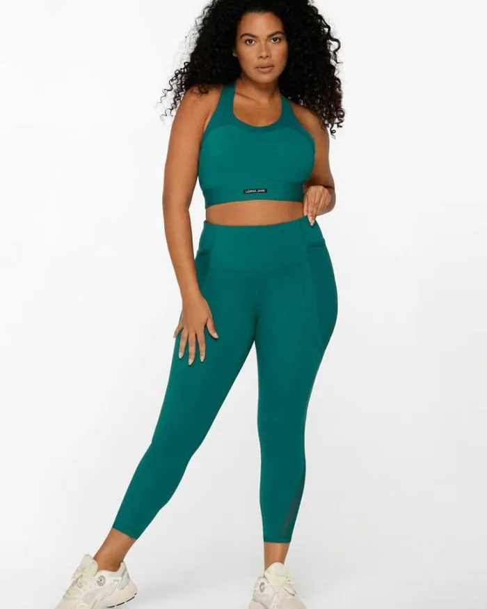 Women LORNA JANE Tights And Leggings Train Hard Pocket Ankle Biter Leggings Dark Teal Women LORNA JANE Tights And Leggings Train Hard Pocket Ankle Biter Leggings Dark Teal