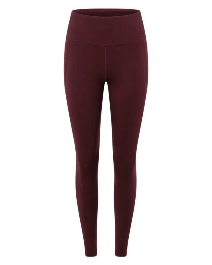 Women LORNA JANE Tights And Leggings Ultra Amy Thermal Tech Full Length Leggings Maroon