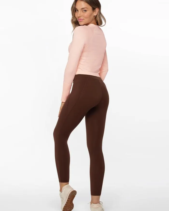 Women LORNA JANE Tops Dynamic Seamless Cropped Long Sleeve Top Pink Sand Marl