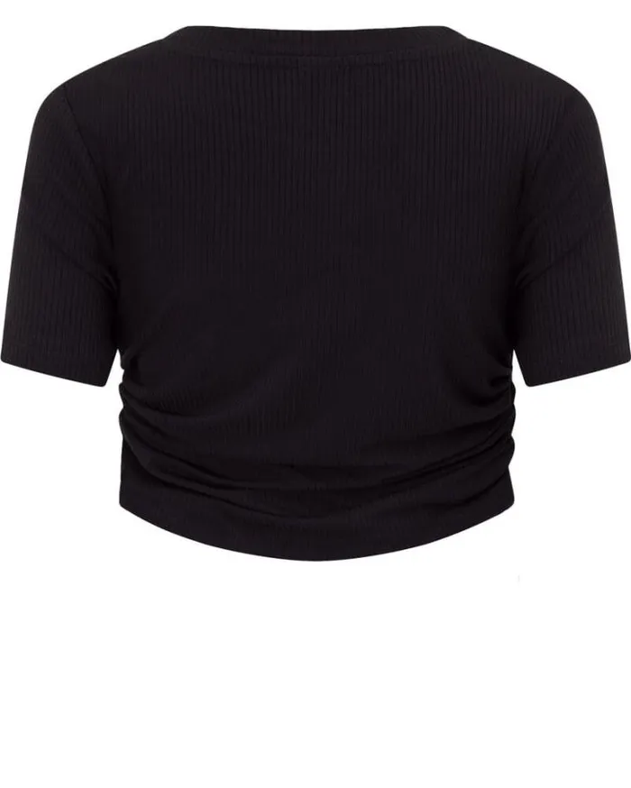 Women LORNA JANE Tops Easy Adjust Rib Short Sleeve Top Midnight Blue