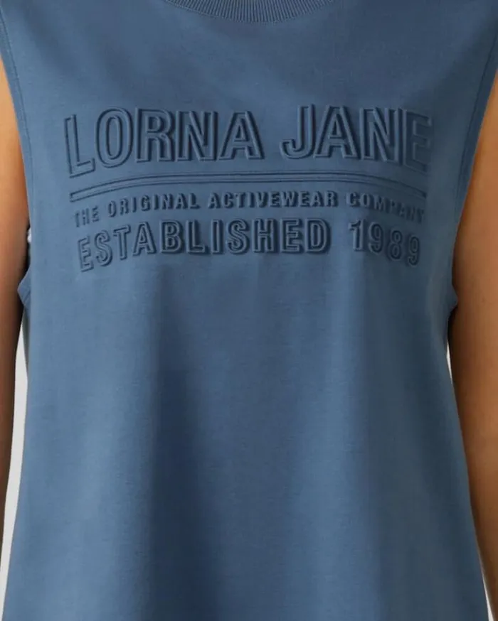 Women LORNA JANE Tops Essential Muscle Tank Frost Blue