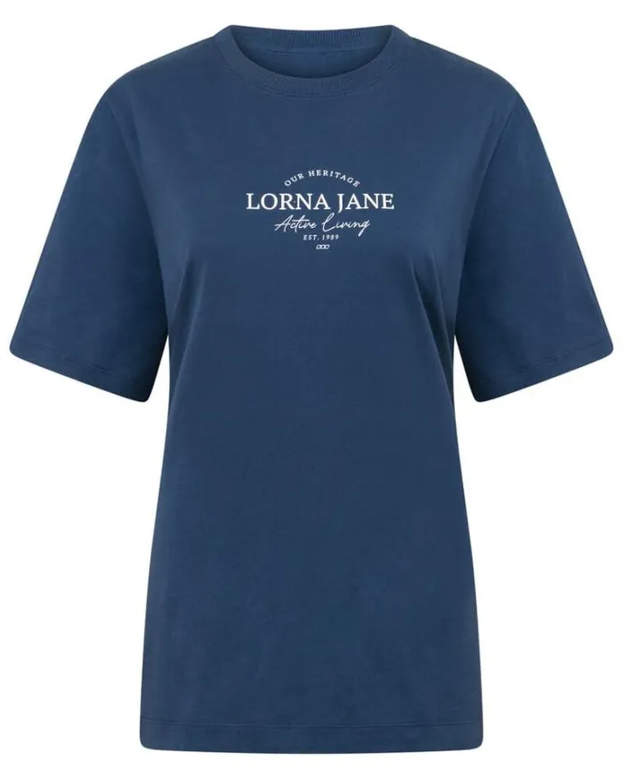 Women LORNA JANE Tops Feel Good Transdry Relaxed Tee Academy Blue