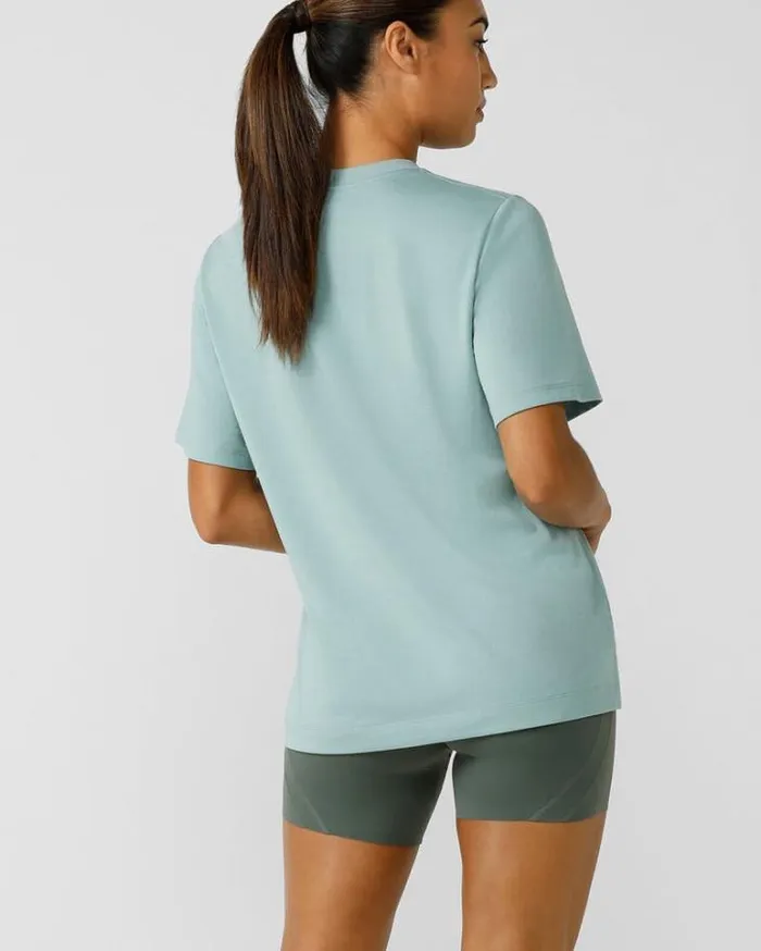 Women LORNA JANE Tops Heads Up Relaxed Tee Sea Mist