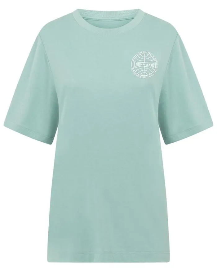 Women LORNA JANE Tops Heads Up Relaxed Tee Sea Mist