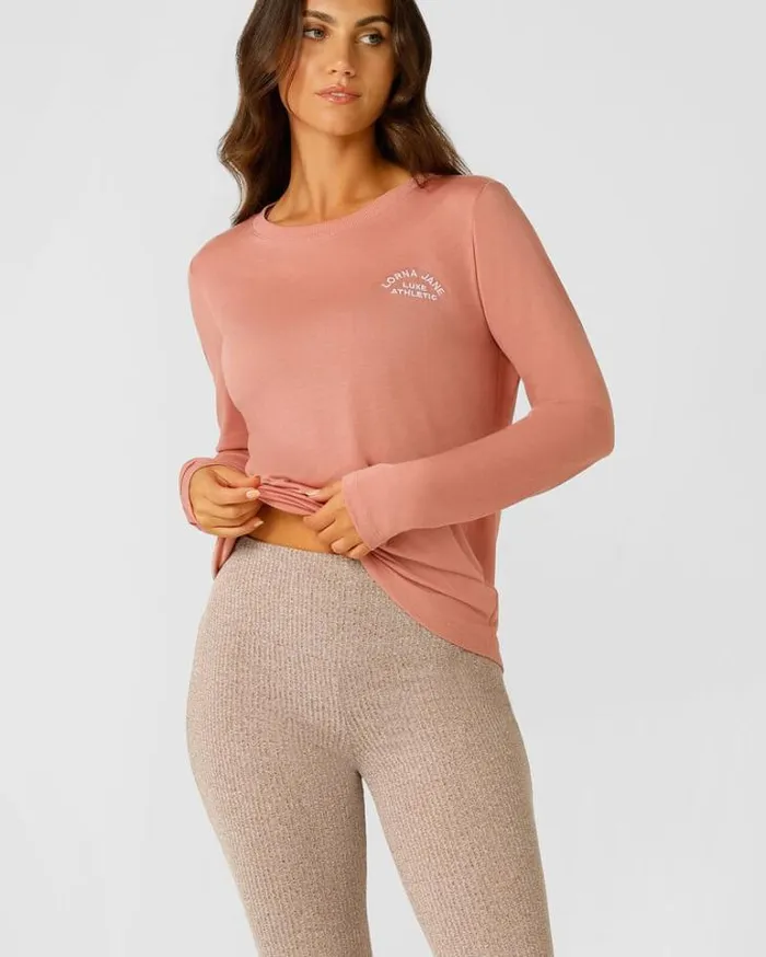 Women LORNA JANE Tops Lotus Long Sleeve Top Ash Rose