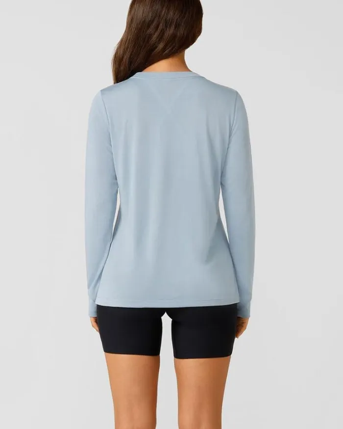 Women LORNA JANE Tops Lotus Long Sleeve Top Glacier Blue