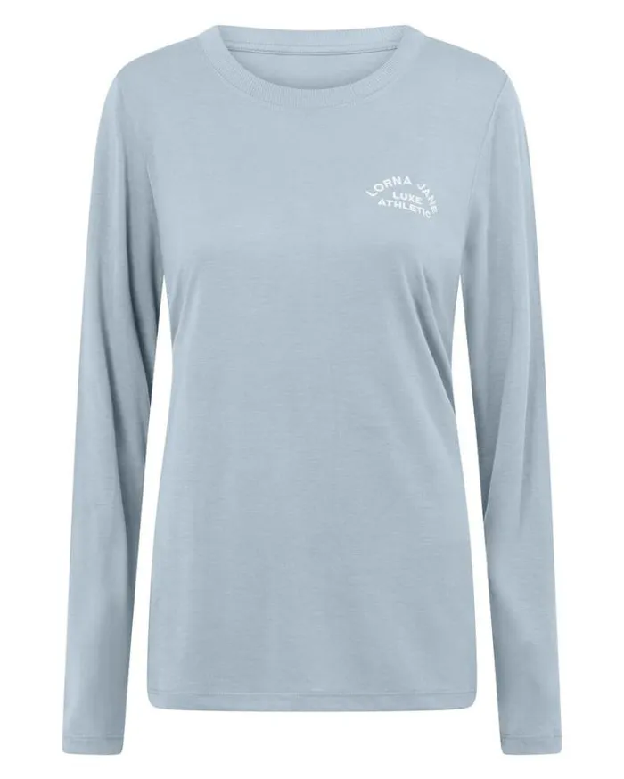 Women LORNA JANE Tops Lotus Long Sleeve Top Glacier Blue