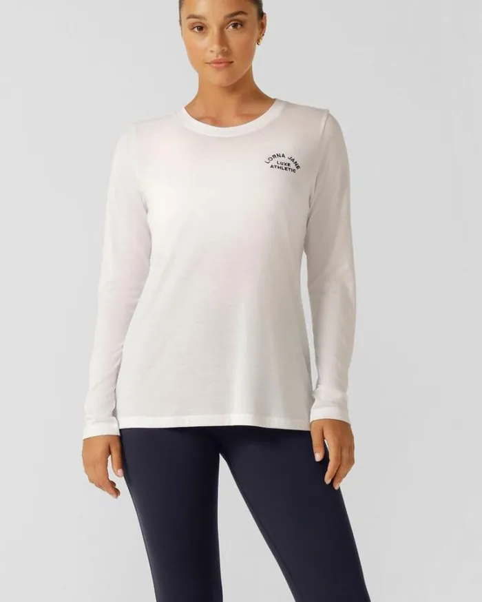 Women LORNA JANE Tops Lotus Long Sleeve Top White
