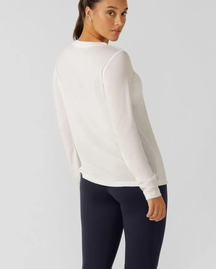 Women LORNA JANE Tops Lotus Long Sleeve Top White