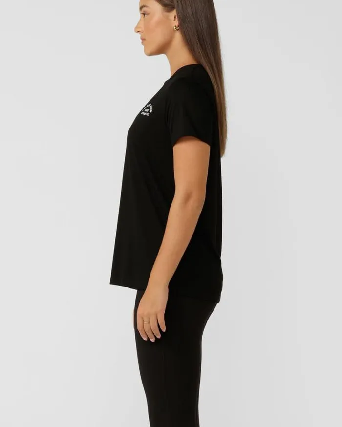 Women LORNA JANE Tops Lotus TShirt Black