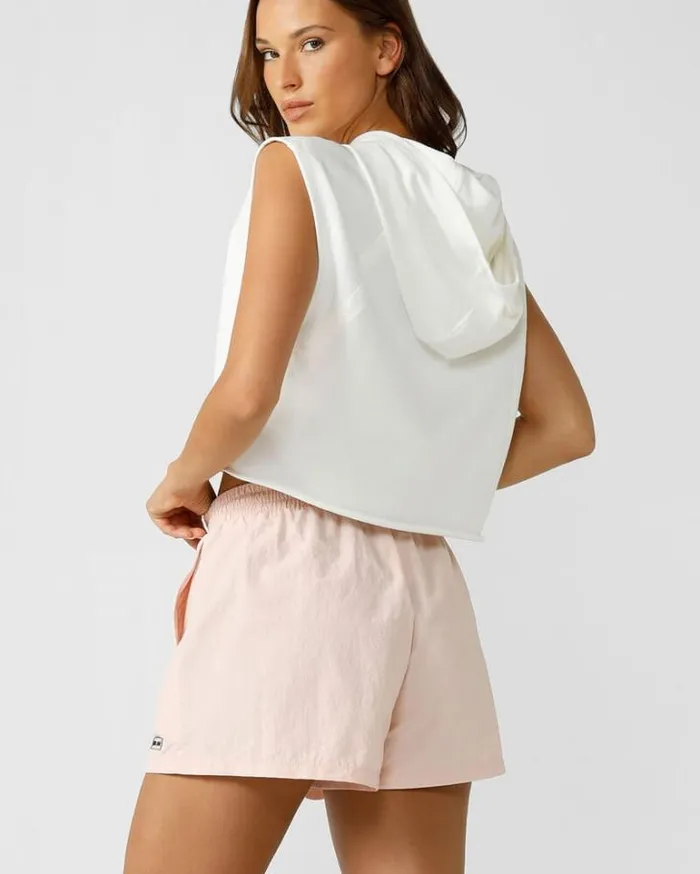 Women LORNA JANE Tops Pre Season Cropped Hoodie Porcelain