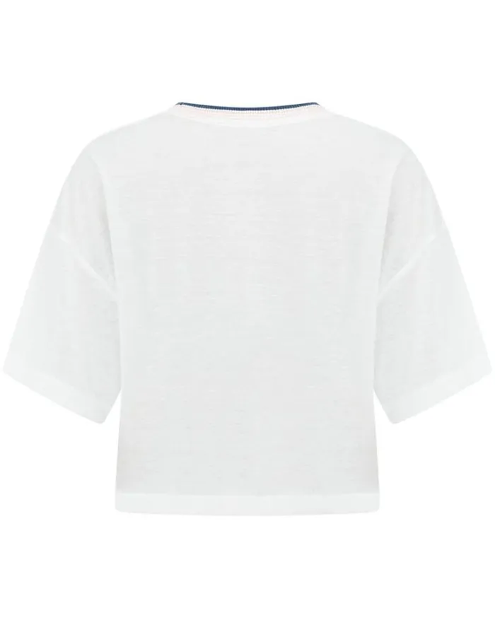 Women LORNA JANE Tops Retro Cropped Tee Porcelain