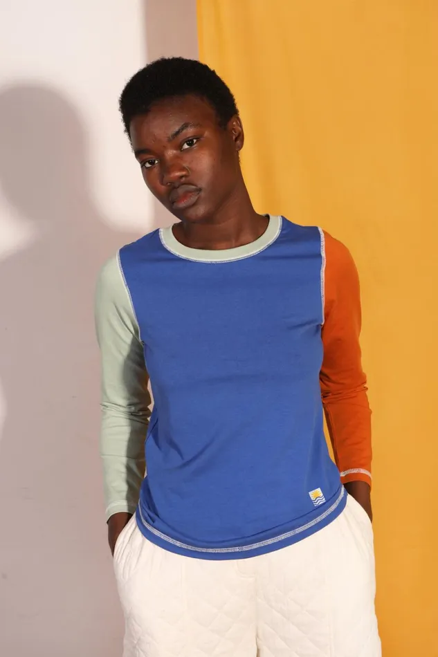 Women Luca Top Cobalt Patchwork LF Markey Tops