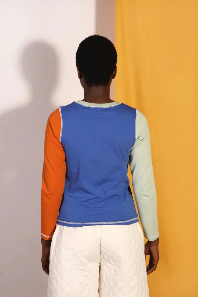 Women Luca Top Cobalt Patchwork LF Markey Tops
