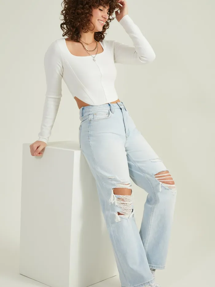 Women Lucia Cropped Corset Top Ivory Altar039d State Blouses