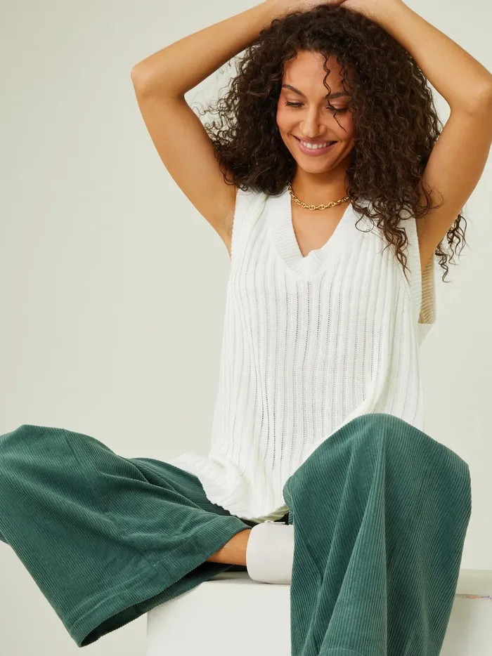 Women Maisie Oversized Sweater Vest Whipcream Altar039d State Tanks