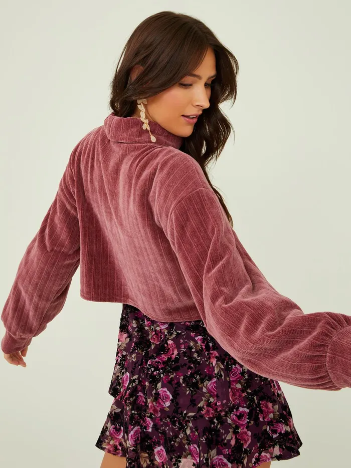 Women Margot Ribbed Turtleneck Top Berry Altar039d State Blouses