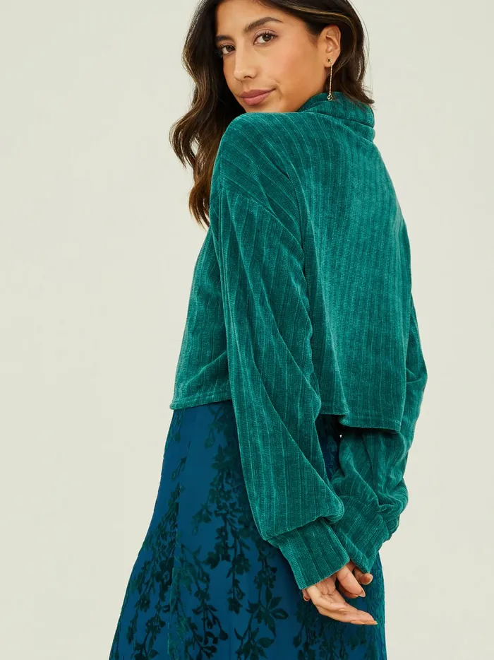 Women Margot Ribbed Turtleneck Top Hunter Altar039d State Blouses