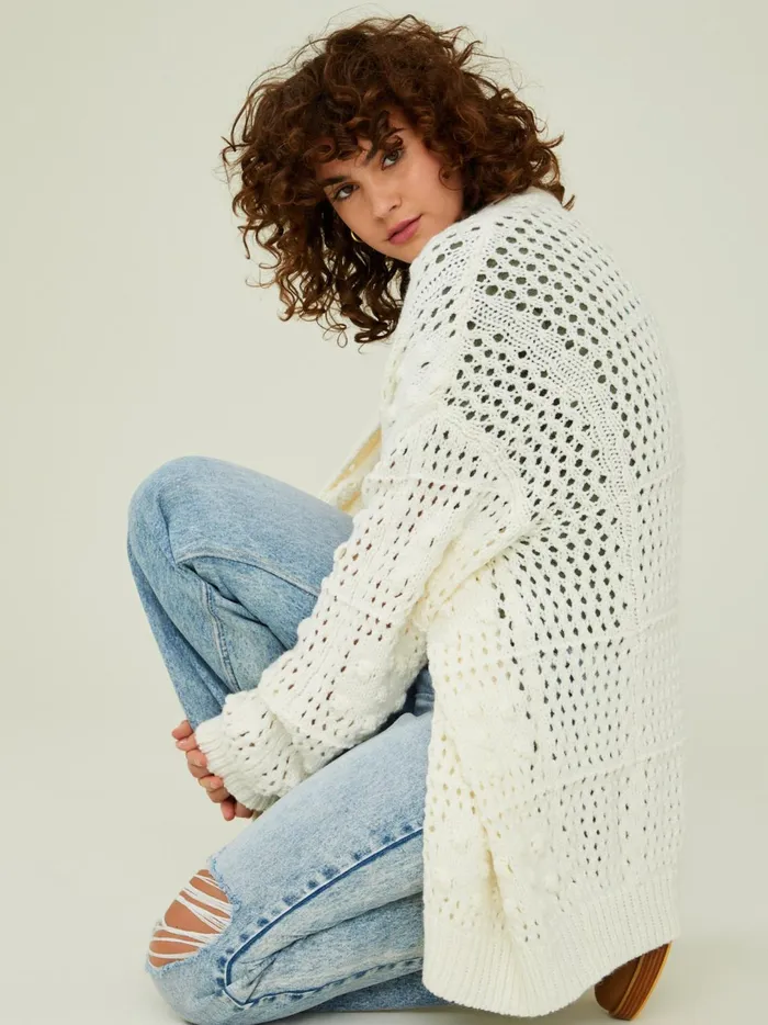 Women Marisol Open Weave Cardigan Ivory Altar039d State Sweaters