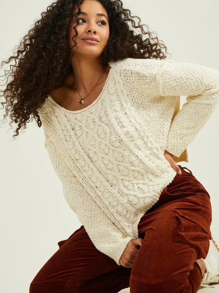Women Marlowe Cropped Sweater Ivory Altar039d State Sweaters