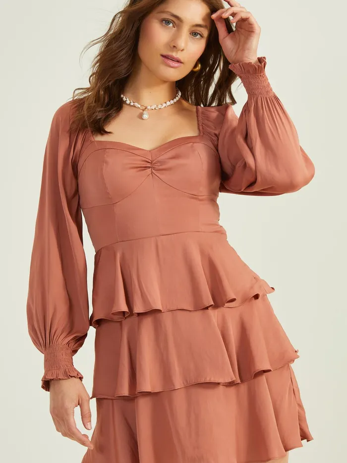 Women Mavis Tiered Layered Dress Cedarwood Altar039d State Casual