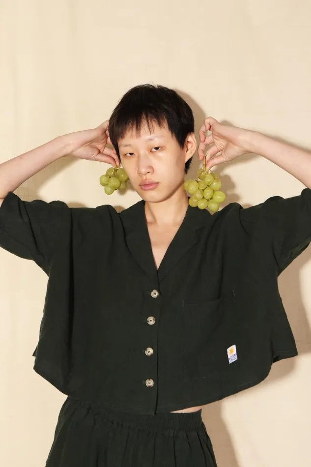 Women Maxim Linen Shirt Forest Green LF Markey Tops