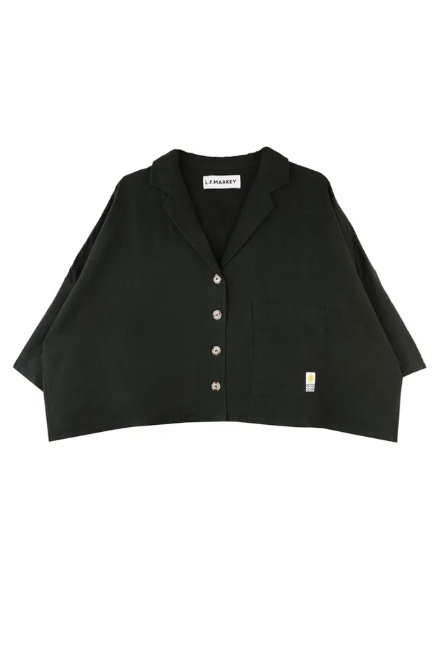 Women Maxim Linen Shirt Forest Green LF Markey Tops