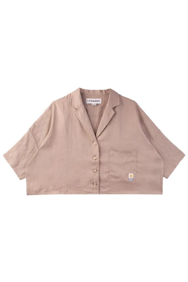 Women Maxim Linen Shirt Mushroom LF Markey Tops
