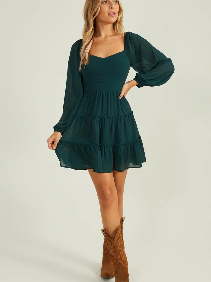 Women Miley Ruffle Tiered Dress Hunter Altar039d State Casual