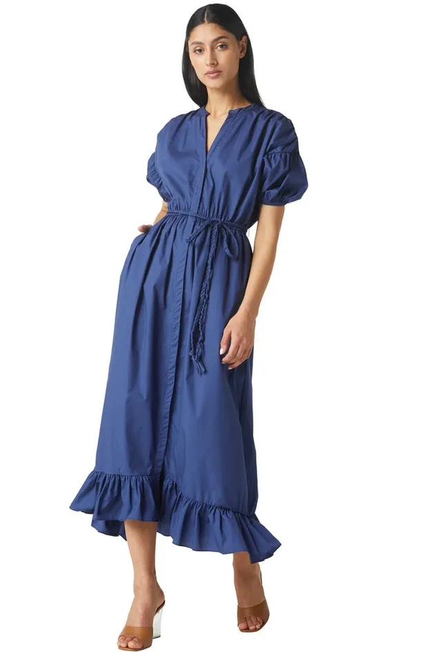 Women MISA Los Angeles Dresses AMARINE DRESS Indigo Blue