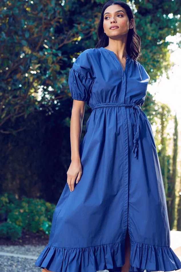 Women MISA Los Angeles Dresses AMARINE DRESS Indigo Blue