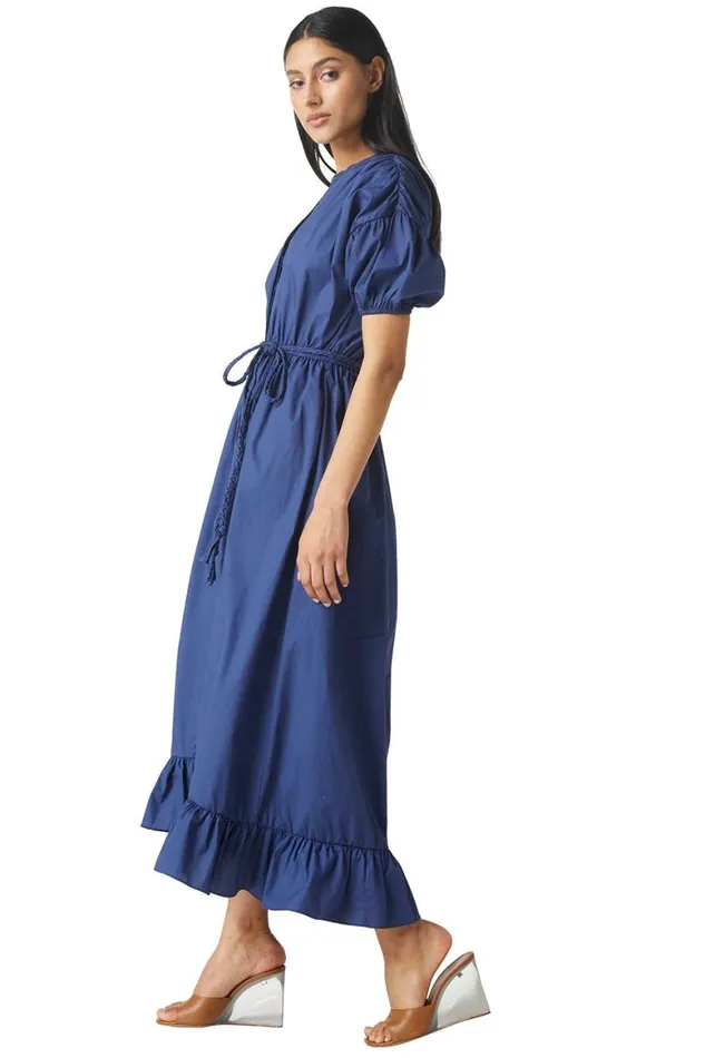 Women MISA Los Angeles Dresses AMARINE DRESS Indigo Blue