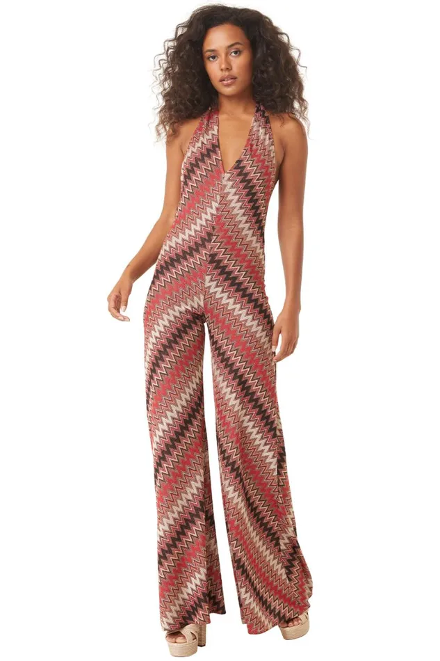 Women MISA Los Angeles Dresses ANYA JUMPSUIT Winter Chevron