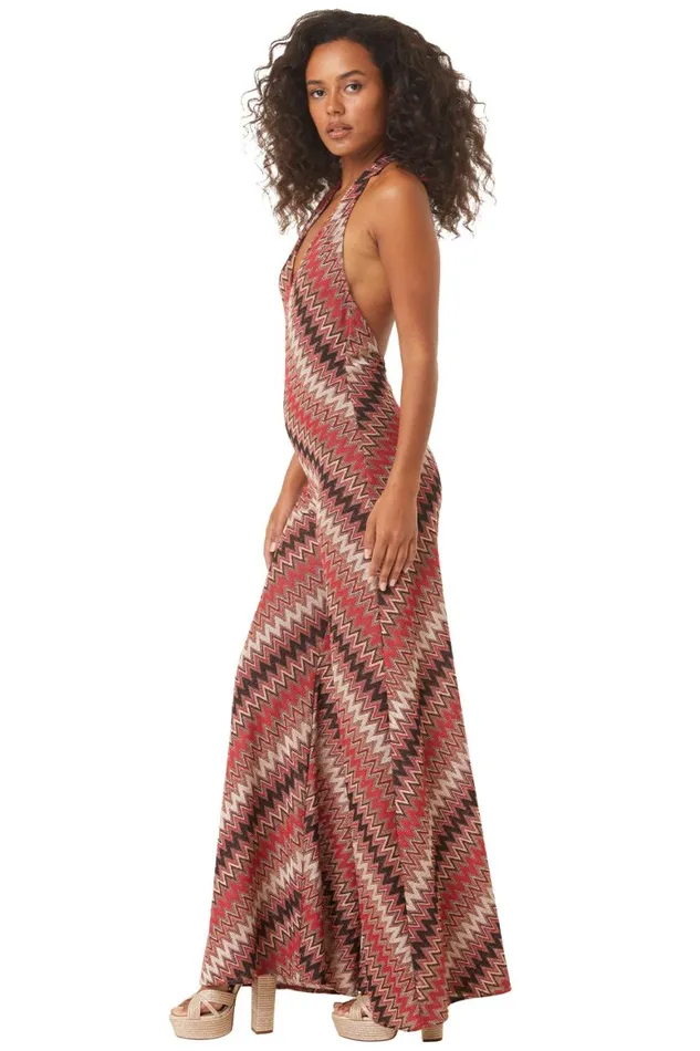 Women MISA Los Angeles Dresses ANYA JUMPSUIT Winter Chevron