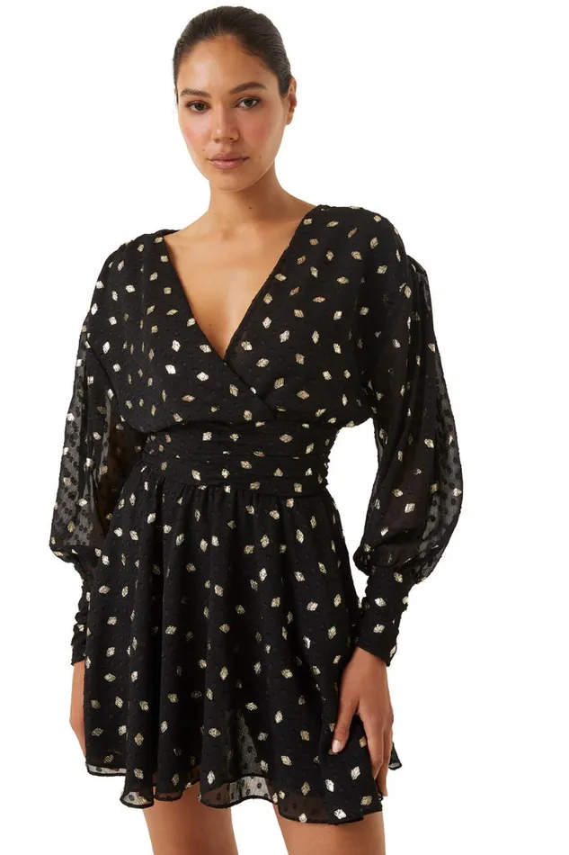 Women MISA Los Angeles Dresses DAVIE DRESS Diamond Clip Dot